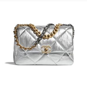 Chanel 19 large silver